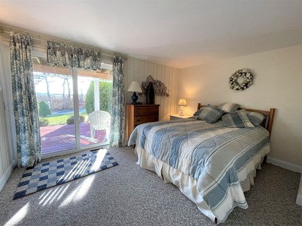 Harwich, Red River beach Cape Cod vacation rental - Bedroom 2 with queen size bed and slider to lower deck