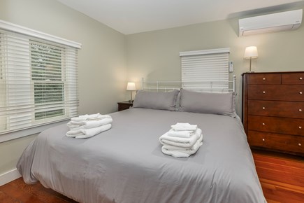 Brewster Cape Cod vacation rental - King bedroom. Linens and towels are supplied.