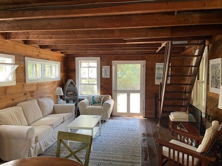Wellfleet Cape Cod vacation rental - Open concept living area w/stairs leading to 2nd floor bedrooms