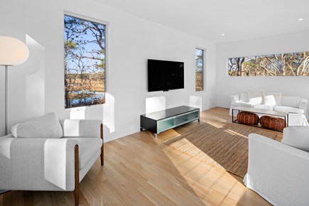 Wellfleet Cape Cod vacation rental - Upstairs seating room with mounted t.v. & gorgeous marsh views