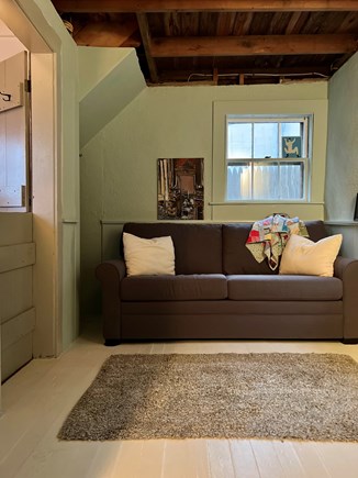Provincetown West End Cape Cod vacation rental - New American Leather Comfort Sleep Sofa in Den.