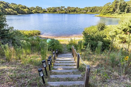 Chatham Cape Cod vacation rental - stairway to pond