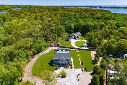 South Orleans Cape Cod vacation rental - Aerial view of the home in proximity of Little Pleasant Bay