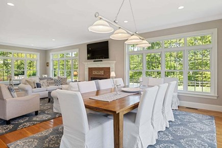 South Orleans Cape Cod vacation rental - Dining table that comfortably seats 8 that leads out to the patio