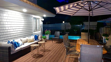 New Seabury Cape Cod vacation rental - Deck at night overlooking pool