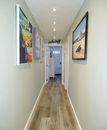 Provincetown Cape Cod vacation rental - Hallway offers lovely art, leads to 2 bedrooms