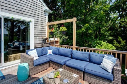 Sandwich Cape Cod vacation rental - Back deck with plenty of places to lounge