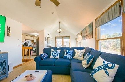 Sandwich Cape Cod vacation rental - Living room looking toward kitchen- 72 Town Neck Road Town Neck Beach Escape