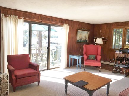 Pocasset Cape Cod vacation rental - Living room looking out to deck