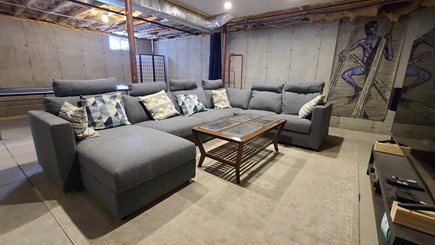 Wellfleet Cape Cod vacation rental - Basement with large TV and ping pong and foosball tables