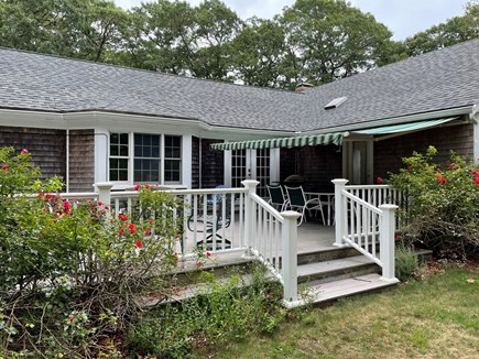 Brewster Cape Cod vacation rental - Private deck surrounded by roses