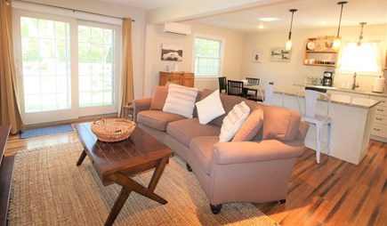 Harwich Cape Cod vacation rental - TV area with French doors opening to yard