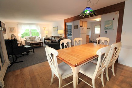 Eastham, Cape Cod Getaway  Cape Cod vacation rental - Dining space, family room, and first floor bedroom door
