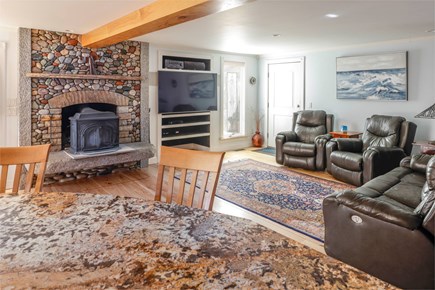 Eastham, The Whole Sha-bang, POOL Cape Cod vacation rental - Living & kitchen area