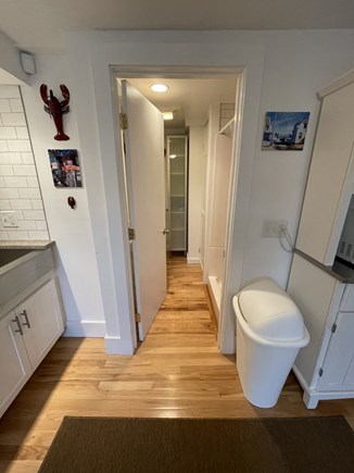 Provincetown Cape Cod vacation rental - Kitchen to bathroom with shower
