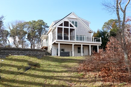 Chatham Cape Cod vacation rental - Note the hot tub under the deck of the main house.
