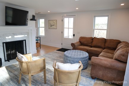 Chatham Cape Cod vacation rental - Cottage living room has big TV, plenty of lounge seating