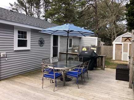 South Dennis Cape Cod vacation rental - Oversized deck with patio furniture and grill