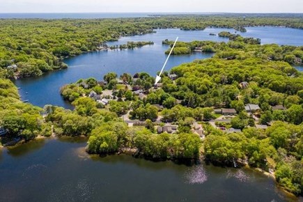 Centerville Cape Cod vacation rental - House location in relation to Wequaket Lake