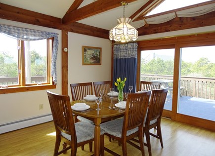 North Truro Cape Cod vacation rental - Dining area seats 8, slider to deck