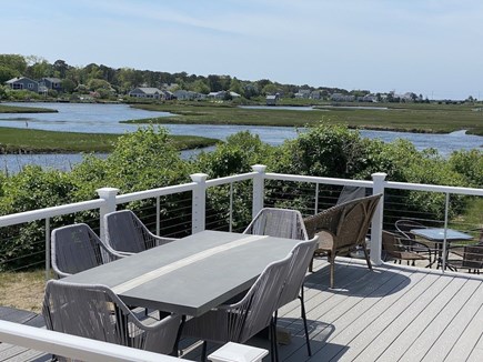 West Dennis Cape Cod vacation rental - Outdoor dining on the beautiful deck and spectacular views