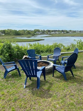 West Dennis Cape Cod vacation rental - Fire pit with Adirondack chairs