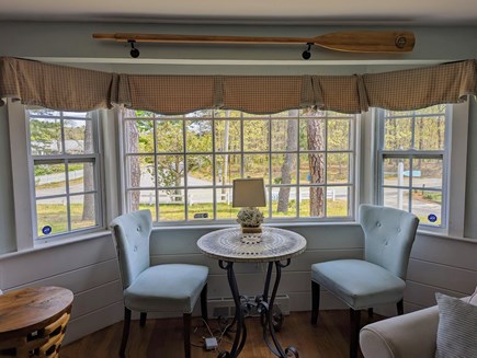 Dennis Port Cape Cod vacation rental - Enjoy a morning coffee overlooking the 50ft pine trees