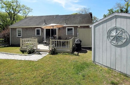 Chatham Cape Cod vacation rental - Deck and Shed with Bikes and Beach Chairs, Sand Toys, Surf Boards
