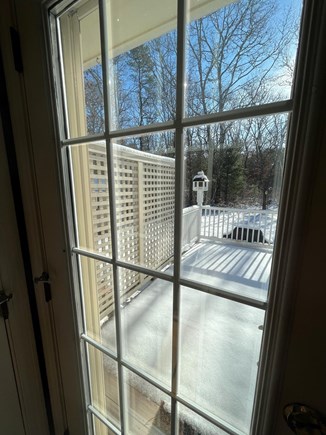 Bourne, Cataumet House Cape Cod vacation rental - View from kitchen door to back deck.