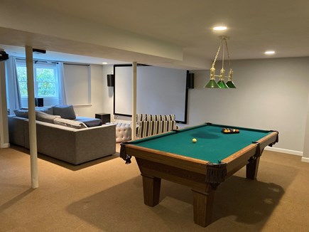 Cotuit Cape Cod vacation rental - Pool table and large screen projection with surround sound