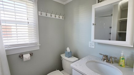 Truro Cape Cod vacation rental - Bathroom with shower off kitchen