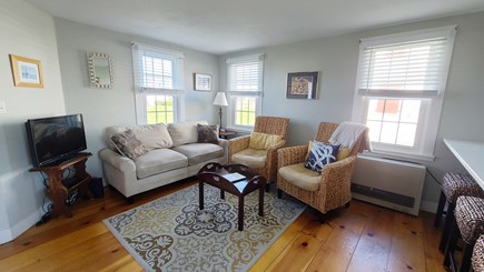 Truro Cape Cod vacation rental - Living room with comfortable seating and TV