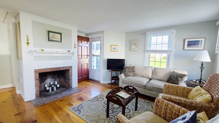 Truro Cape Cod vacation rental - Open and bright living room with comfortable seating and TV
