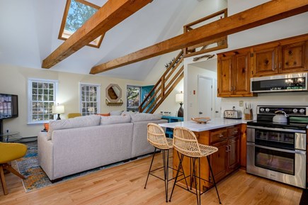 Eastham Cape Cod vacation rental - View of the kitchen and living spaces from the dining area