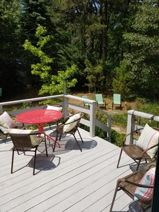 Eastham Cape Cod vacation rental - Stairs from the deck to the garden area
