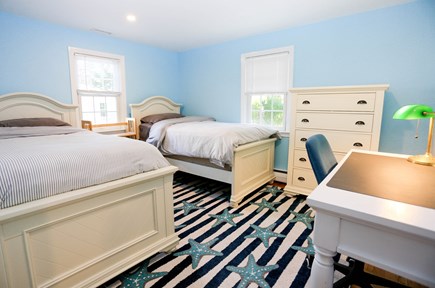 West Dennis Cape Cod vacation rental - Bedroom with two twin beds and desk
