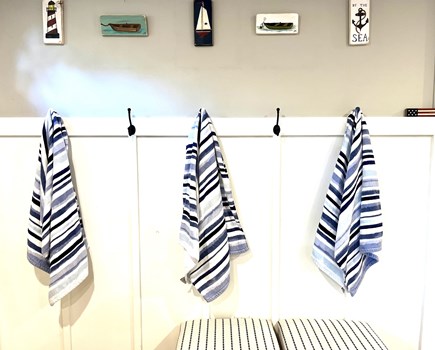 East Falmouth Cape Cod vacation rental - Hooks and beach towels
