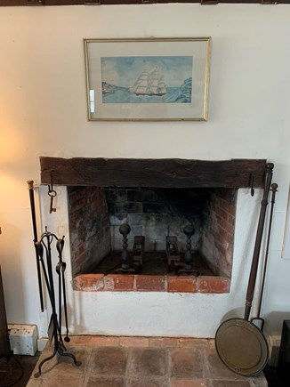 Hyannis Port Cape Cod vacation rental - Living room fireplace.