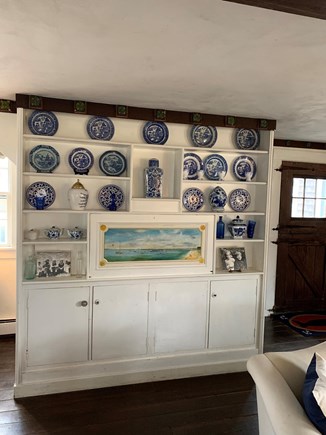 Hyannis Port Cape Cod vacation rental - Living room wall pieces.