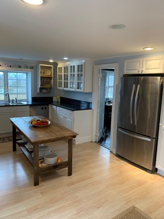 Hyannis Port Cape Cod vacation rental - Kitchen with refrigerator.