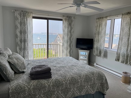 West Yarmouth Cape Cod vacation rental - 2nd Floor Bedroom Queen Bed water view and small deck