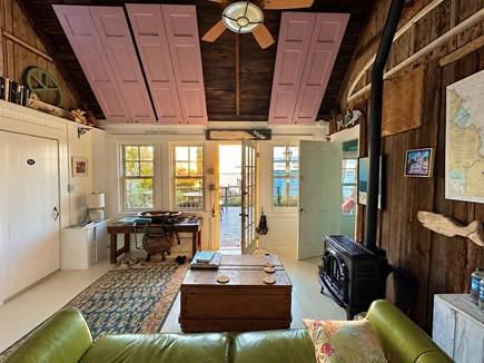 North Eastham Cape Cod vacation rental - The living room spills out on the spacious front and side deck.