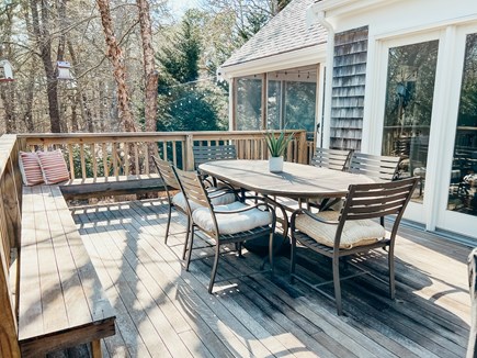 Brewster Cape Cod vacation rental - Back deck ready for outdoor meals