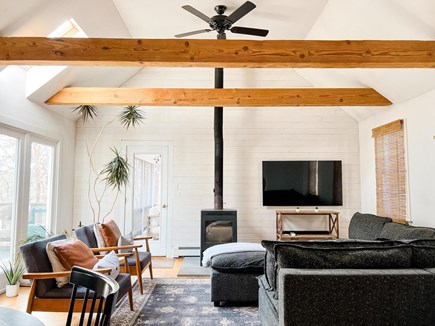 Brewster Cape Cod vacation rental - Bright, inviting living room with vaulted ceilings