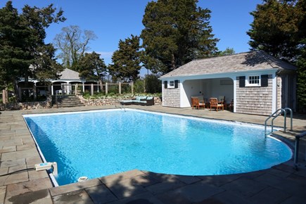 Chatham Cape Cod vacation rental - Enormous pool and handy cabana.