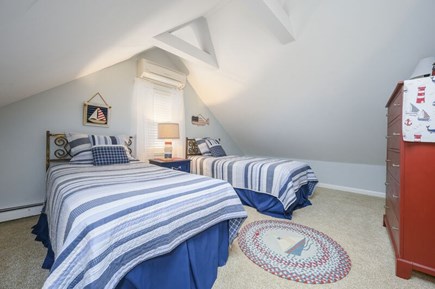 Hyannis Cape Cod vacation rental - Bedroom#3 upstairs with three twin beds and fun coastal accents