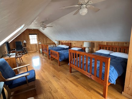 Dennis Village Cape Cod vacation rental - Bunk room over garage 2 full beds, 2 twins. bath, outdoor shower