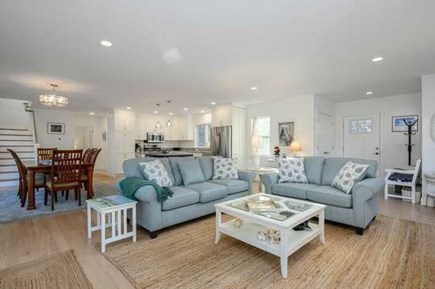 South Chatham Cape Cod vacation rental - Living room with plenty of seating and a open floor paln