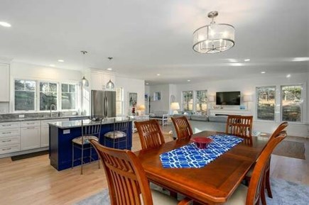 South Chatham Cape Cod vacation rental - The dining area with view of the kitchen and living area