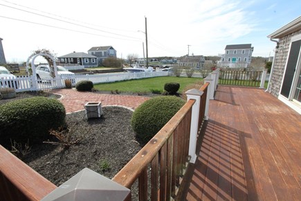 Yarmouth Cape Cod vacation rental - View from front deck of yard, parking, and the beach entrance